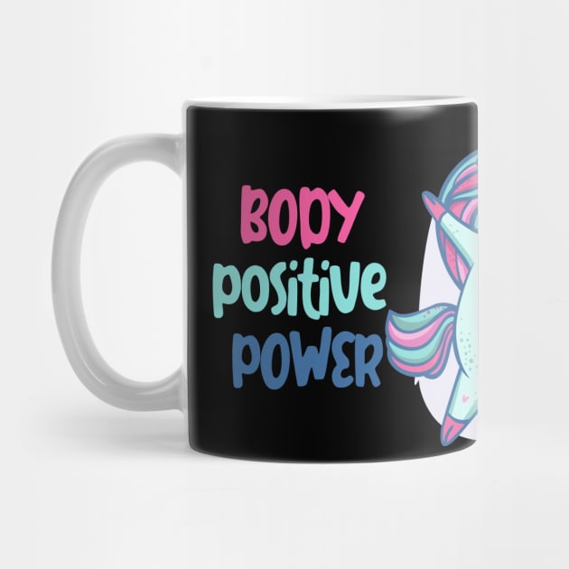 Body positive power -beautiful ight blue unicorn by Frispa